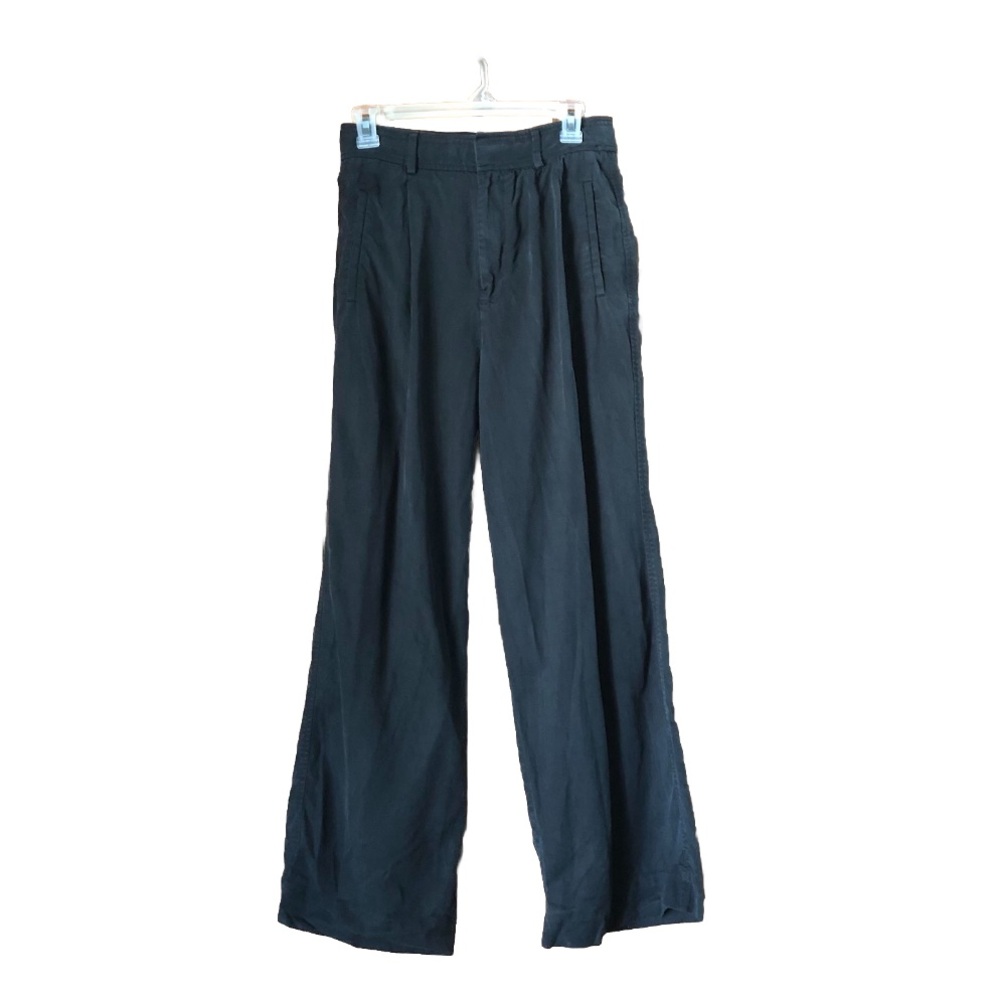 Everlane The Draper Pleated Wide-Leg Pants Buttersmooth Black - 4 Short